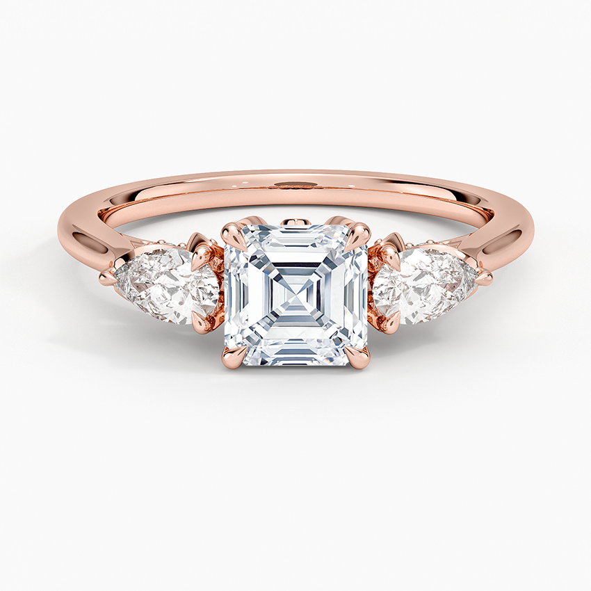 1.75 Karat Asscher Kesim Hidden Halo Tasarım Tektaş Laboratuvar Pırlanta Yüzük 18K - Calora