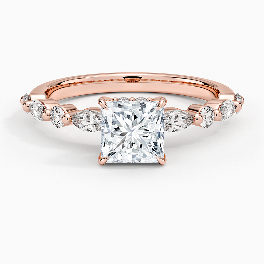 1.60 Carat Princess Halo Design Solitaire Lab Diamond Ring 18K - Florina