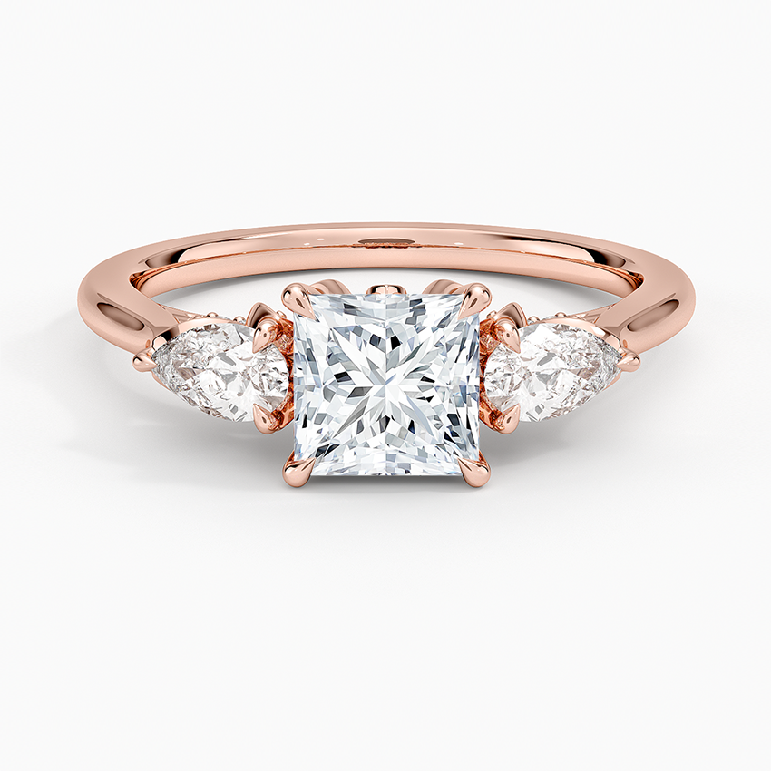 1.60 Carat Princess Halo Design Solitaire Lab Diamond Ring 18K - Florina