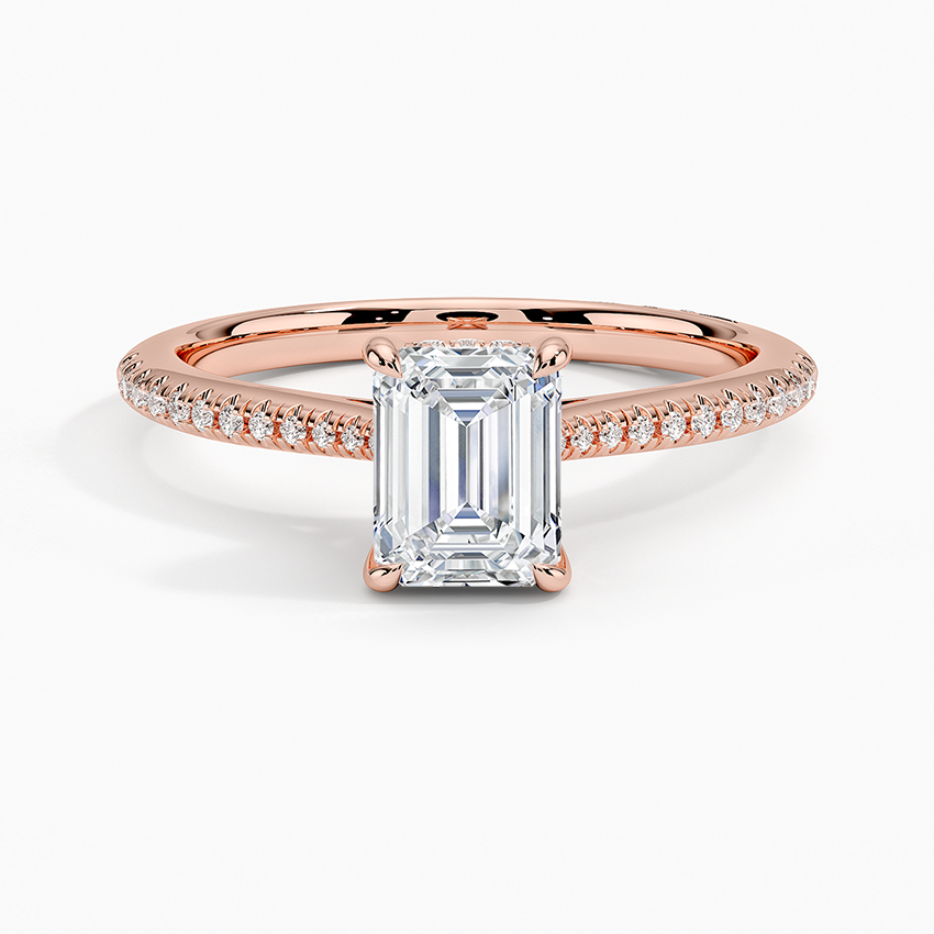 1.25 Karat Emerald Hidden Halo Tasarım Tektaş Laboratuvar Pırlanta Yüzük - Torino