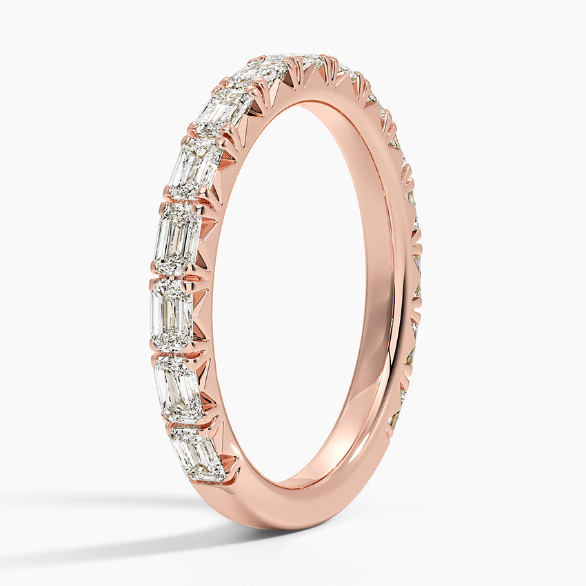 Tam Tur 1,00 Karat Emerald Kesim Laboratuvar Pırlanta Yüzük 18K - Bold Diamonds