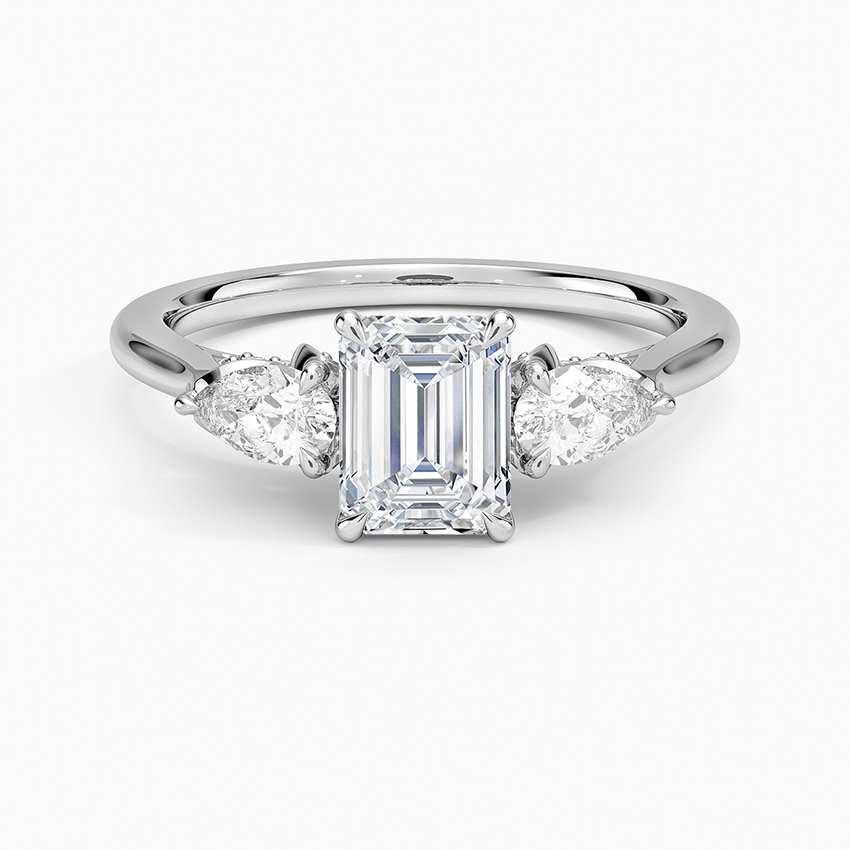 1.75 Karat Emerald Kesim Hidden Halo Tasarım Tektaş Laboratuvar Pırlanta Yüzük - Verona