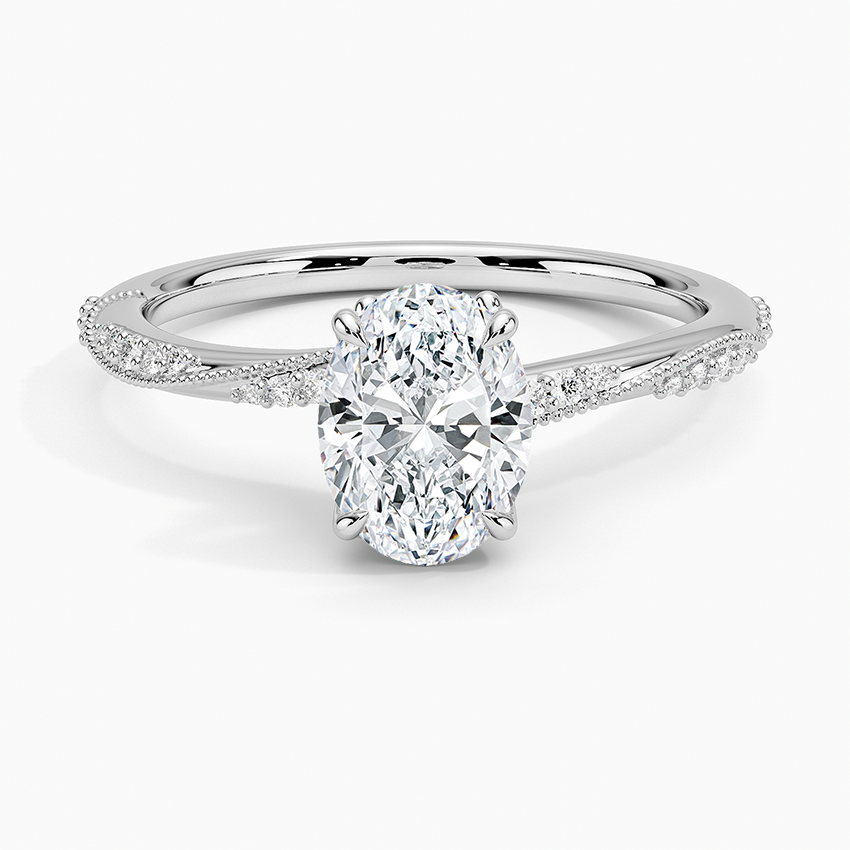 1.25 Karat Oval Kesim Hidden Halo Tasarım Tektaş Laboratuvar Pırlanta Yüzük 18K - Melora - Bold Diamonds