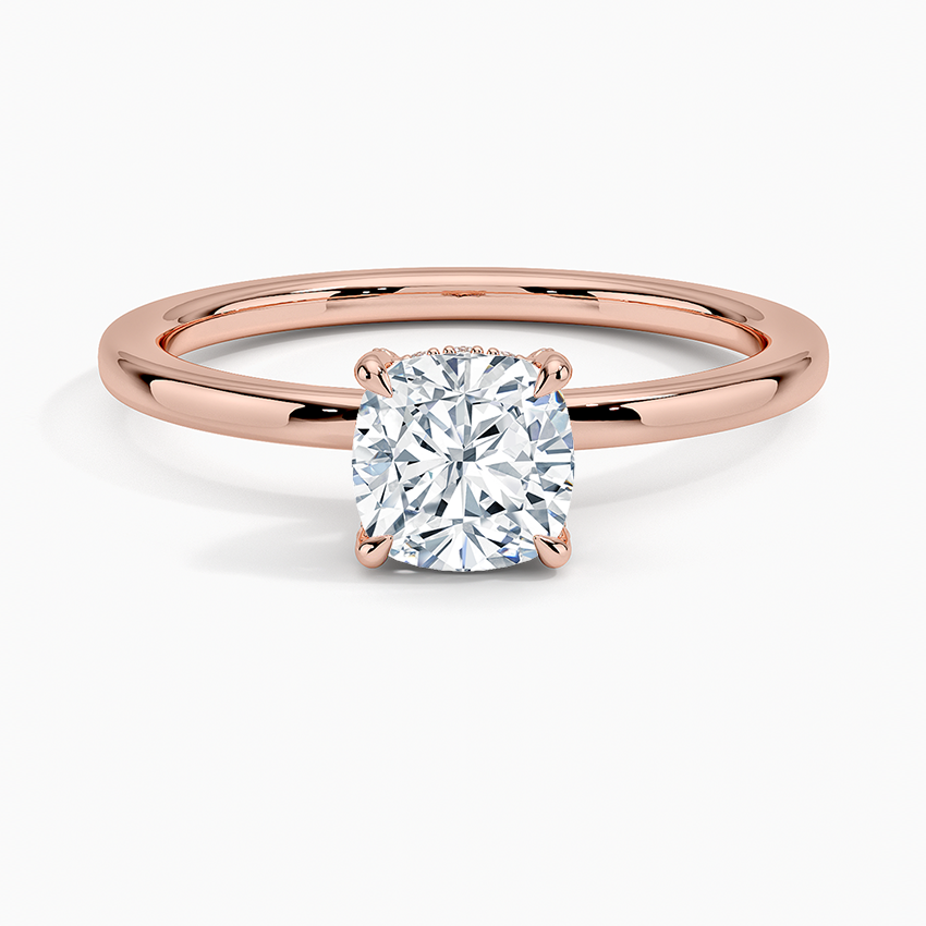 1.15 Karat Cushion Kesim Hidden Halo Tasarım Tektaş Laboratuvar Pırlanta Yüzük - Gilora - Bold Diamonds