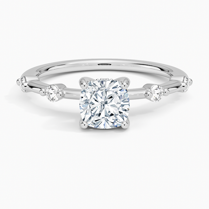 1.60 Carat Princess Halo Design Solitaire Lab Diamond Ring 18K - Florina