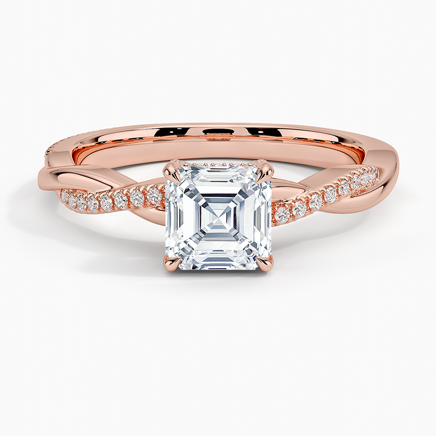 1.25 Karat Asscher Kesim Hidden Halo Tasarım Tektaş Laboratuvar Pırlanta Yüzük - Riga