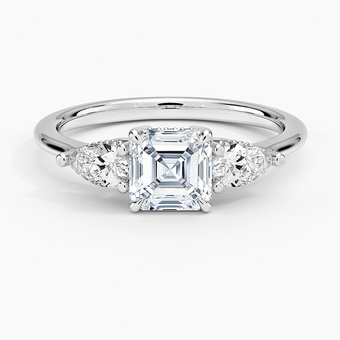 1.50 Karat Asscher Kesim Hidden Halo Tasarım Tektaş Laboratuvar Pırlanta Yüzük - Porto