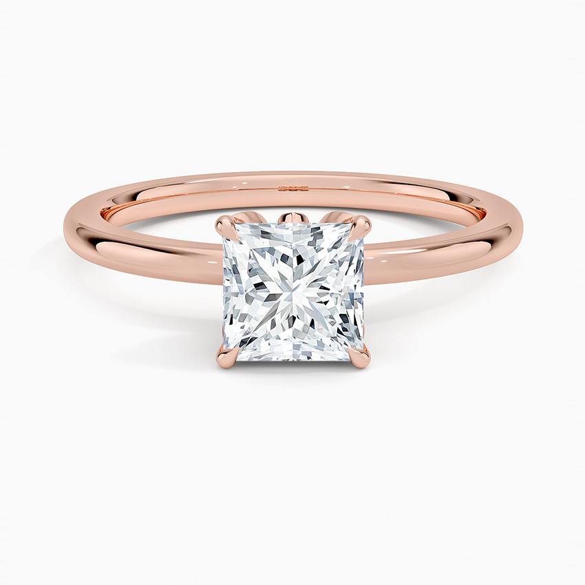 1.60 Carat Princess Halo Design Solitaire Lab Diamond Ring 18K - Florina