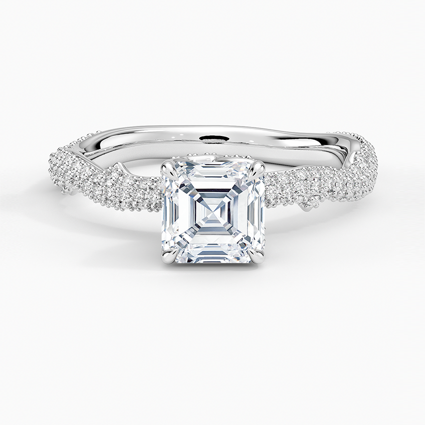 1.75 Karat Asscher Kesim Hidden Halo Tasarım Tektaş Laboratuvar Pırlanta Yüzük - Sorrento