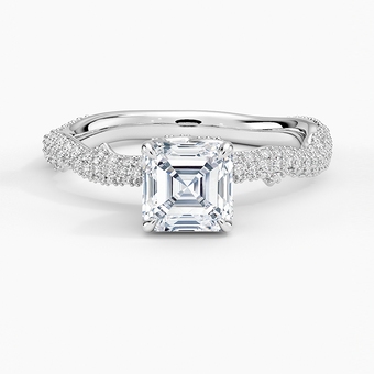 1.75 Karat Asscher Kesim Hidden Halo Tasarım Tektaş Laboratuvar Pırlanta Yüzük - Sorrento