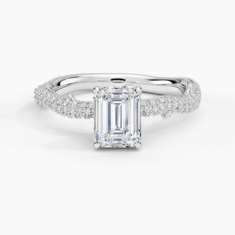1.75 Karat Emerald Kesim Hidden Halo Tasarım Tektaş Laboratuvar Pırlanta Yüzük - Sorrento