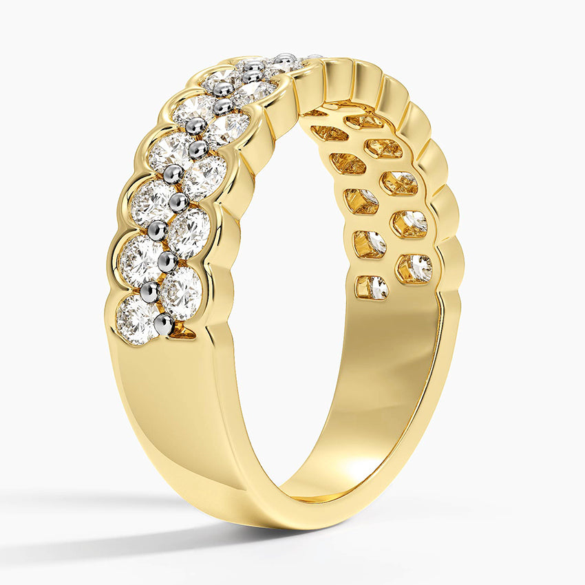 Yarım Tur 1,00 Karat Yuvarlak Kesim Laboratuvar Pırlanta Yüzük 18K - Bold Diamonds