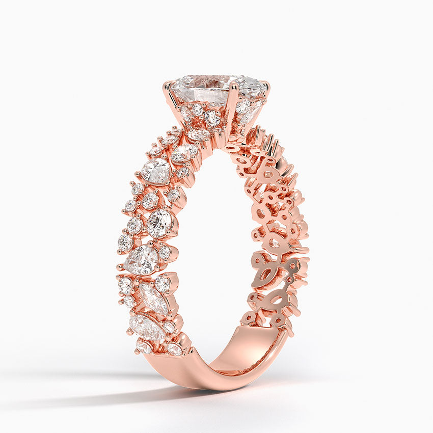 2.00 Oval Kesim Özel Tasarım Tektaş Laboratuvar Pırlanta Yüzük - Aylora