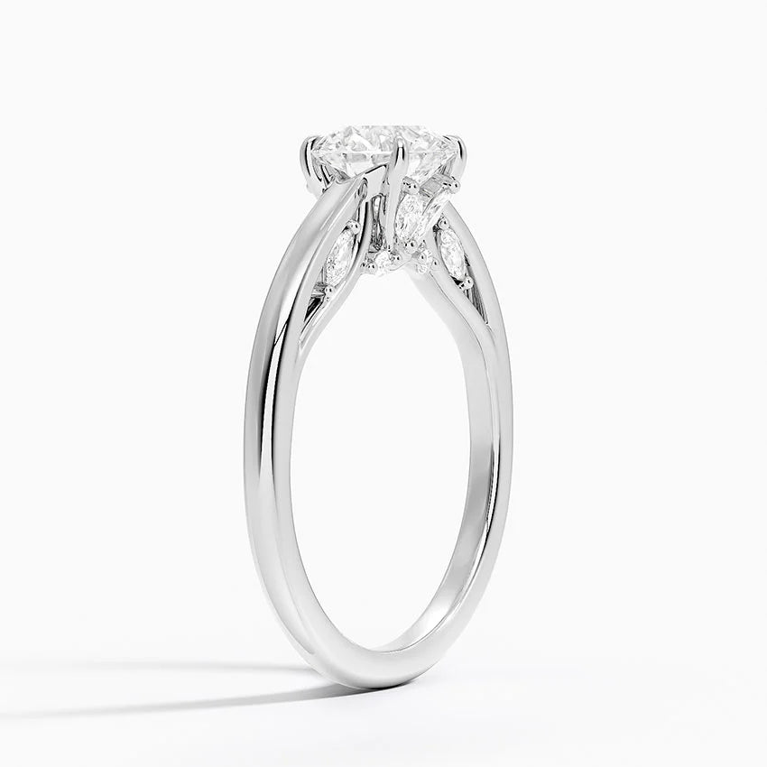 1.60 Carat Princess Halo Design Solitaire Lab Diamond Ring 18K - Florina