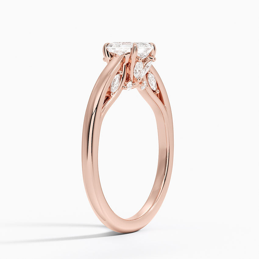 1.30 Asscher Kesim Hidden Halo Tasarım Tektaş Laboratuvar Pırlanta Yüzük - Dalara