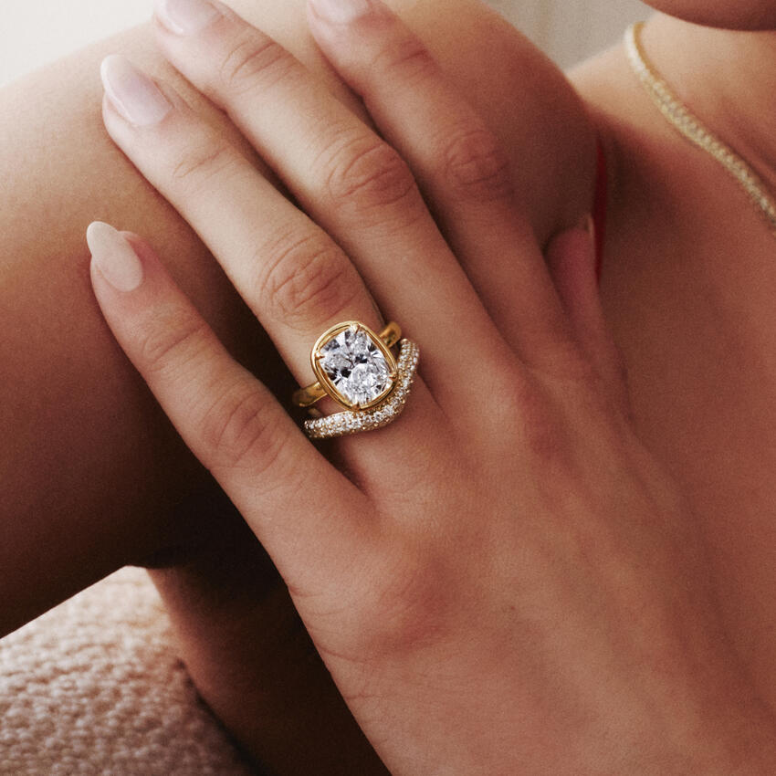 Tamamlayıcı 1,00 Karat Yuvarlak Kesim Laboratuvar Pırlanta Yüzük 18K - Bold Diamonds