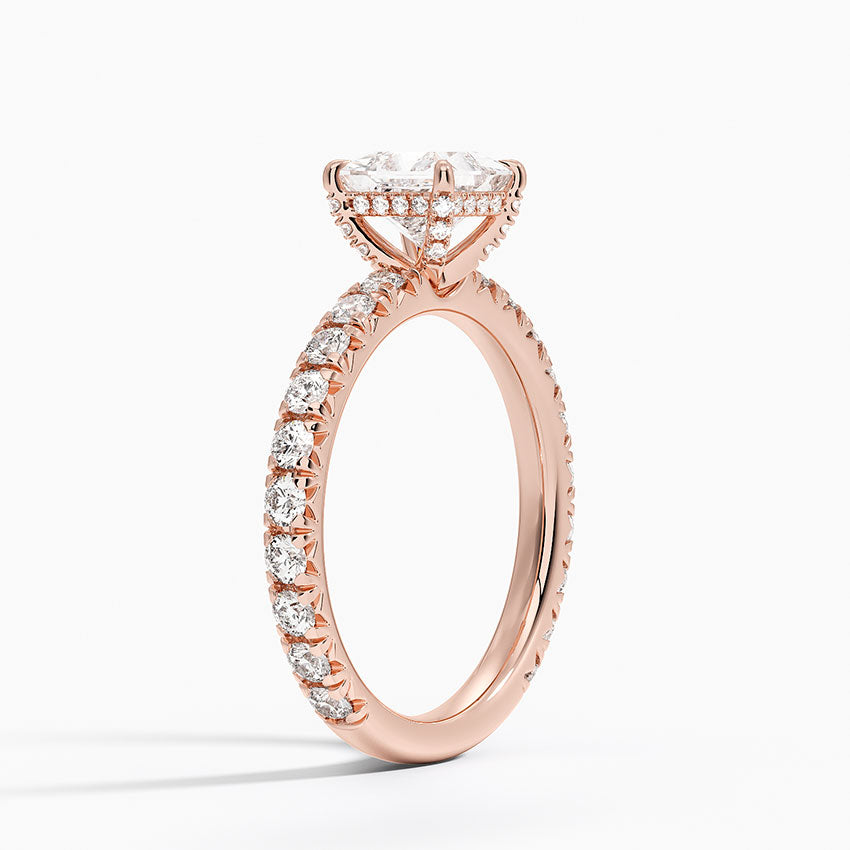 1.60 Carat Princess Halo Design Solitaire Lab Diamond Ring 18K - Florina