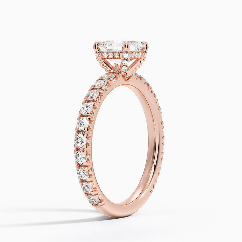 1.75 Karat Asscher Kesim Hidden Halo Tasarım Tektaş Laboratuvar Pırlanta Yüzük 18K - Selora - Bold Diamonds