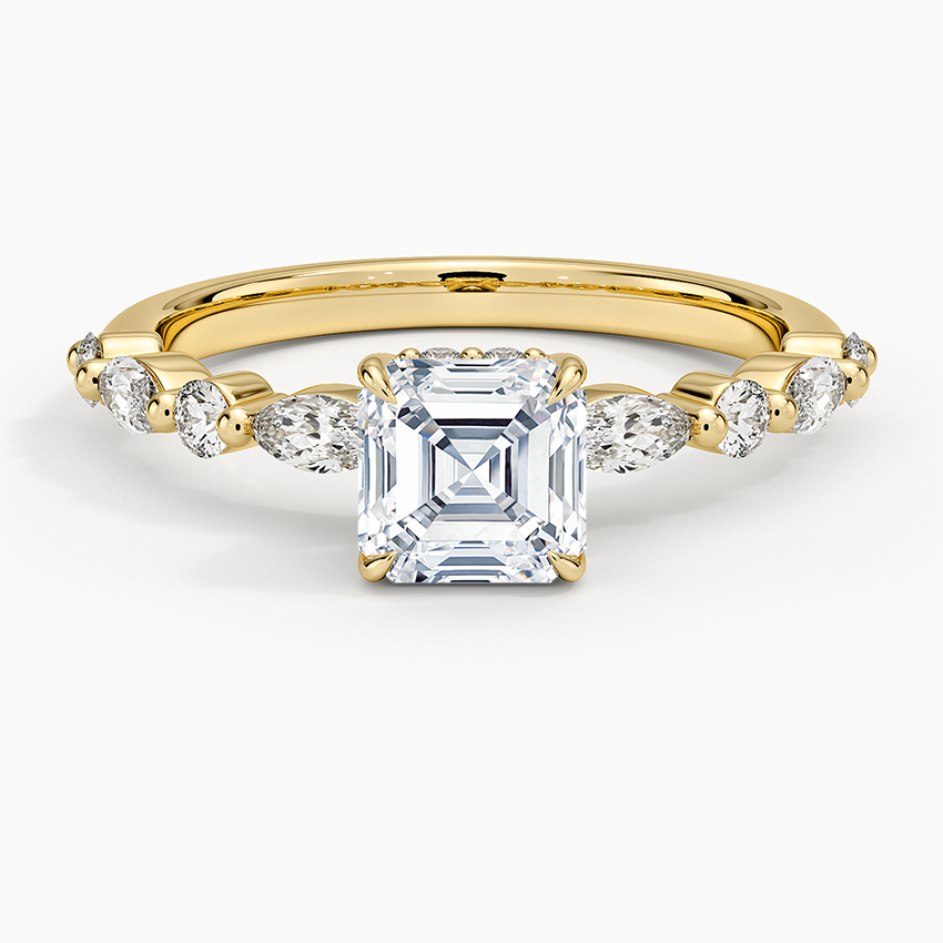 1.50 Karat Asscher Kesim Hidden Halo Tasarım Tektaş Laboratuvar Pırlanta Yüzük - Verona