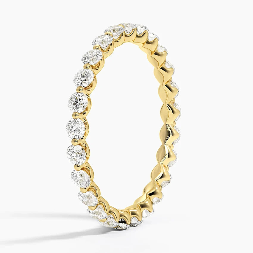 Tam Tur 1.00 Karat Yuvarlak Kesim Laboratuvar Pırlanta Yüzük 18K - Bold Diamonds