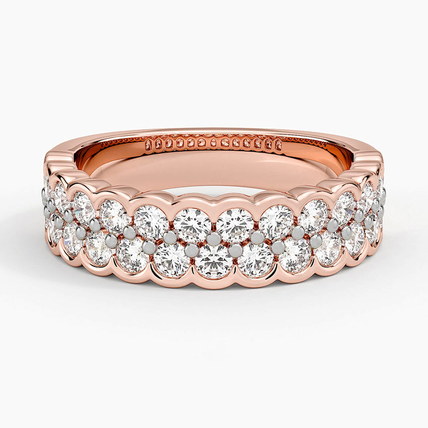 Yarım Tur 1,00 Karat Yuvarlak Kesim Laboratuvar Pırlanta Yüzük 18K - Bold Diamonds