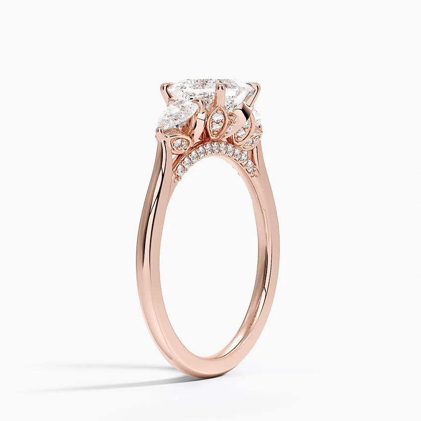 1.60 Carat Princess Halo Design Solitaire Lab Diamond Ring 18K - Florina