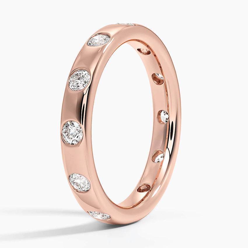 Alyans 1,00 Karat Yuvarlak Kesim Laboratuvar Pırlanta Yüzük 18K - Bold Diamonds