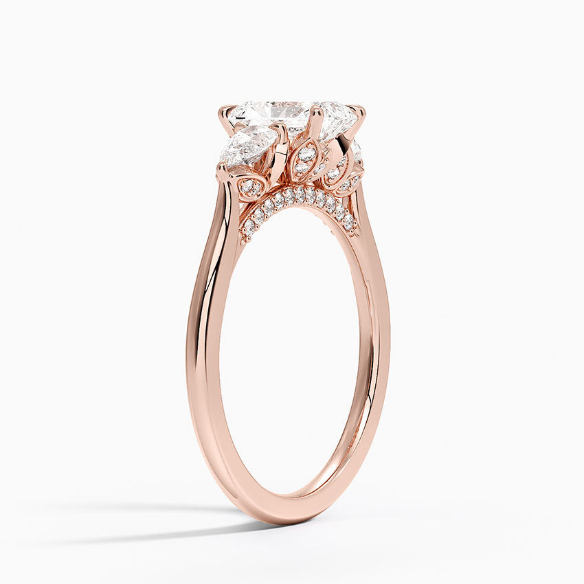 1.75 Karat Radiant Kesim Hidden Halo Tasarım Tektaş Laboratuvar Pırlanta Yüzük - Verona