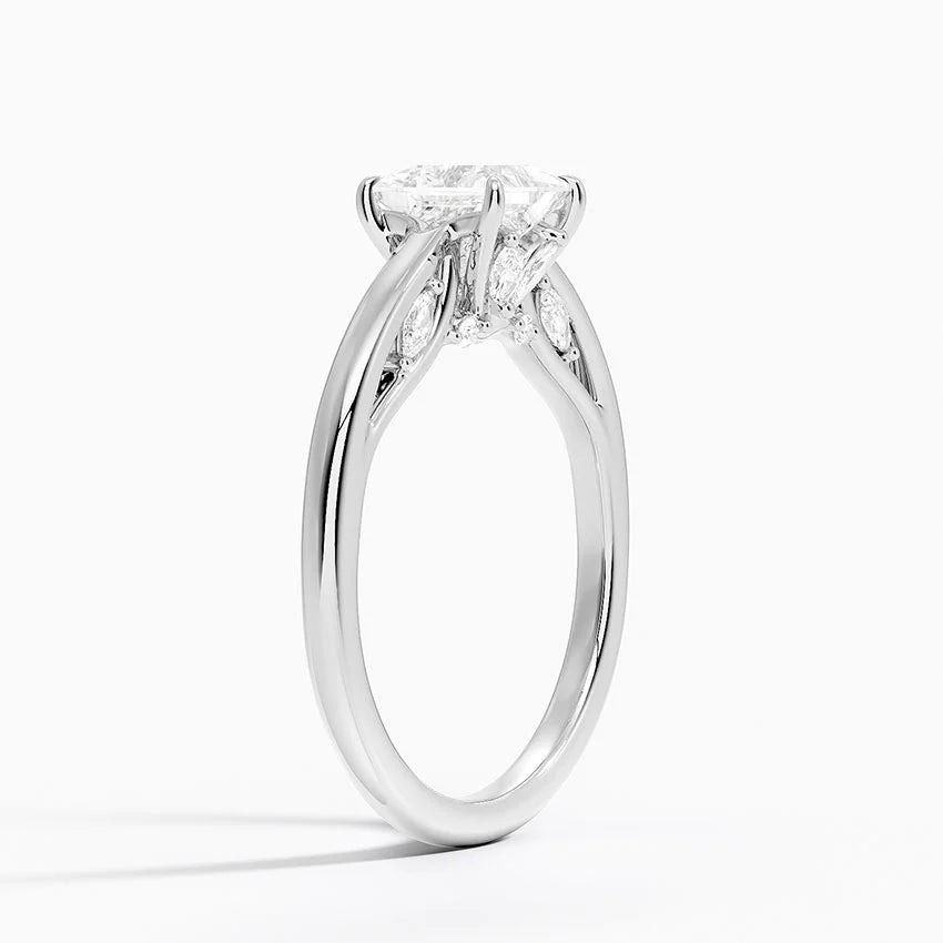 1.30 Karat Princess Kesim Hidden Halo Tasarım Tektaş Laboratuvar Pırlanta Yüzük - Salzburg
