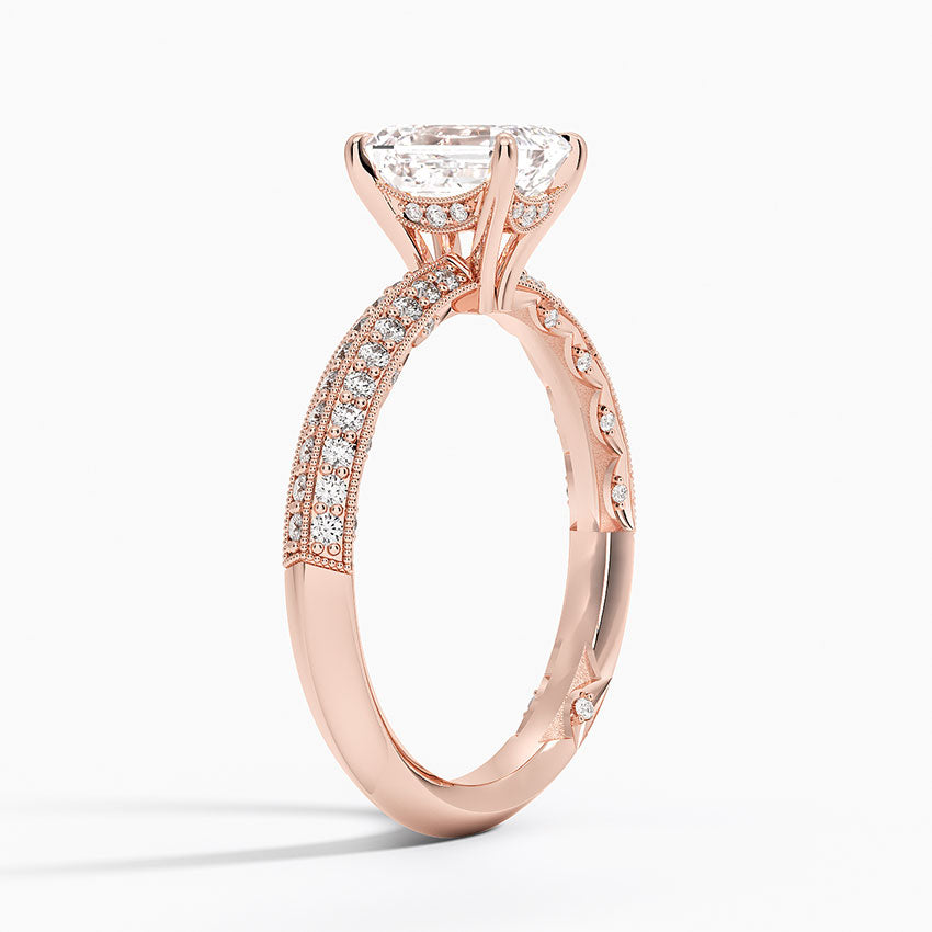 1.50 Emerald Kesim Yarım Tur Tasarım Tektaş Laboratuvar Pırlanta Yüzük - Selara