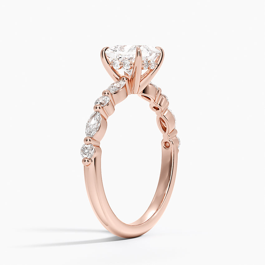 1.60 Carat Princess Halo Design Solitaire Lab Diamond Ring 18K - Florina