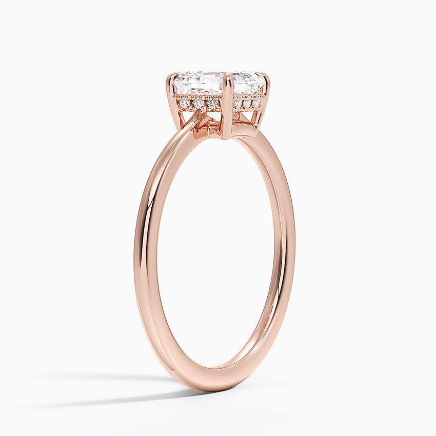 1.10 Karat Asscher Kesim Hidden Halo Tasarım Tektaş Laboratuvar Pırlanta Yüzük - Monaco