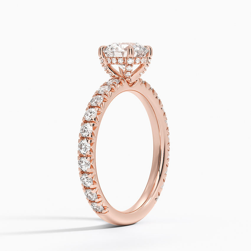 1.60 Carat Princess Halo Design Solitaire Lab Diamond Ring 18K - Florina