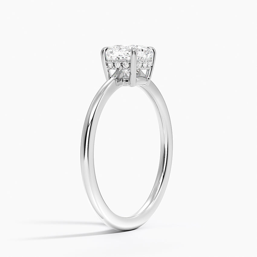 1.10 Cushion Kesim Hidden Halo Tasarım Tektaş Laboratuvar Pırlanta Yüzük - Tilora