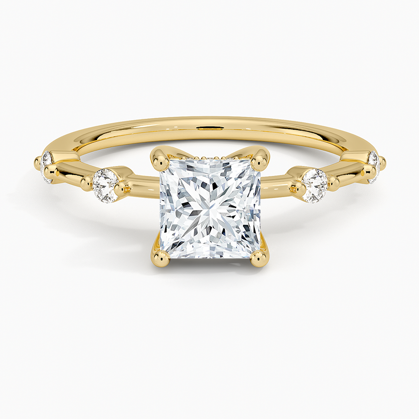 1.20 Prenses Kesim Hidden Halo Tasarım Tektaş Laboratuvar Pırlanta Yüzük - Zelora