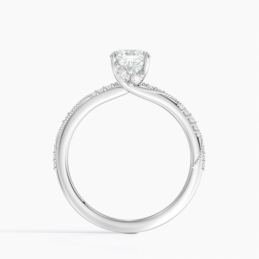 1.25 Karat Cushion Kesim Hidden Halo Tasarım Tektaş Laboratuvar Pırlanta Yüzük 18K - Melora - Bold Diamonds