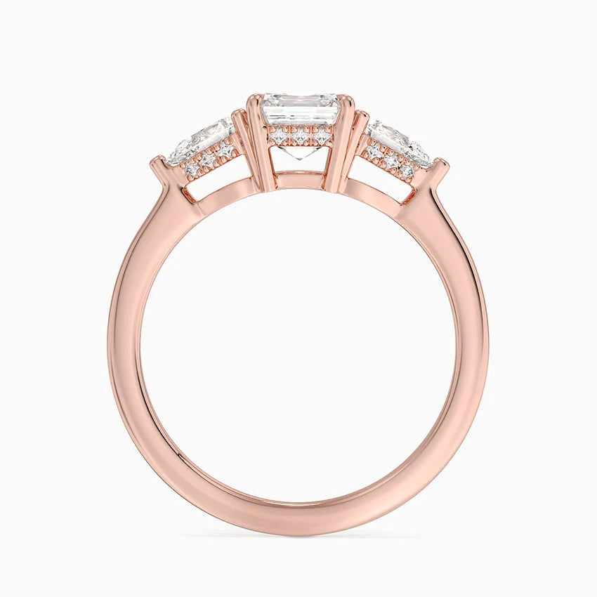 1.60 Carat Princess Halo Design Solitaire Lab Diamond Ring 18K - Florina