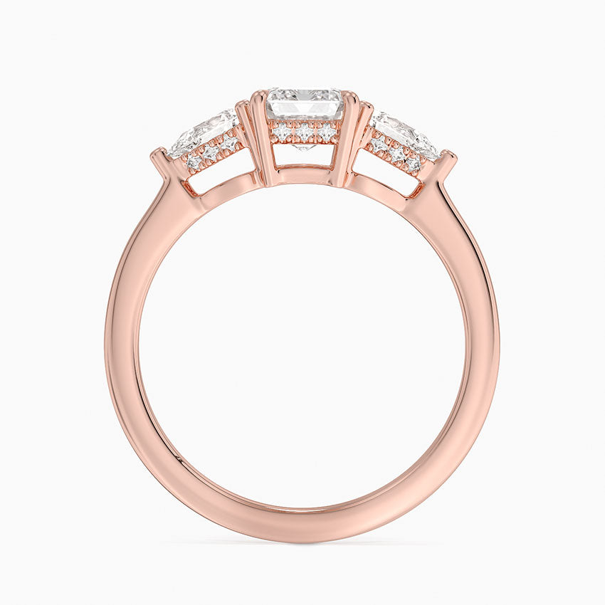 1.60 Carat Princess Halo Design Solitaire Lab Diamond Ring 18K - Florina