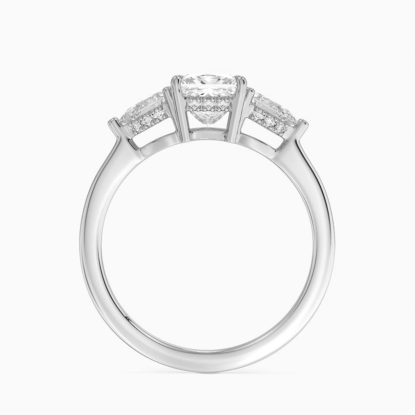 1.60 Carat Princess Halo Design Solitaire Lab Diamond Ring 18K - Florina