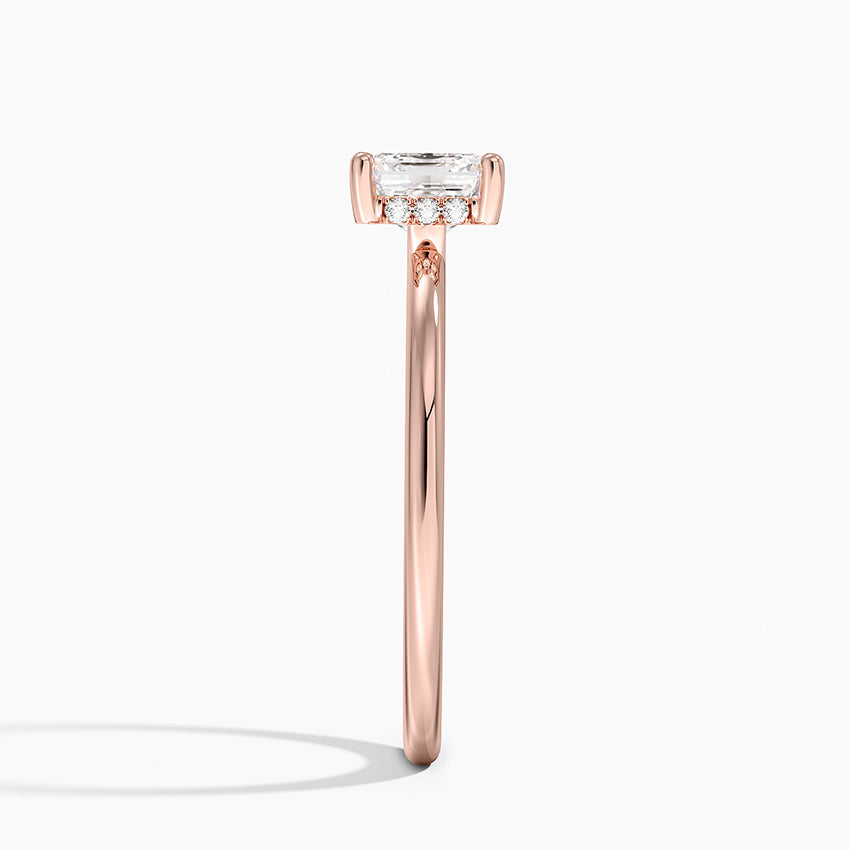 1.10 Karat Asscher Kesim Hidden Halo Tasarım Tektaş Laboratuvar Pırlanta Yüzük - Lucerne