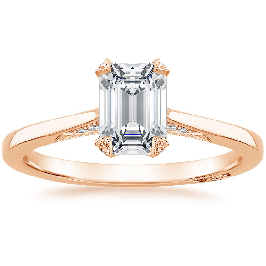 1.25 Karat Emerald Kesim Hidden Halo Tasarım Tektaş Laboratuvar Pırlanta Yüzük - Zurich