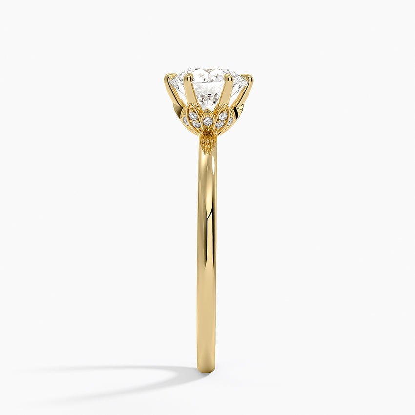Altı Tırnak 1.15 Karat Hidden Halo Tasarım Tektaş Laboratuvar Pırlanta Yüzük - Delora - Bold Diamonds