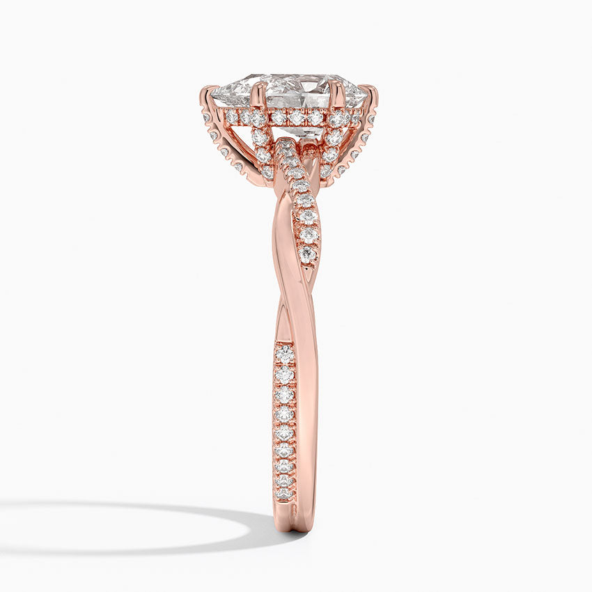 1.60 Carat Princess Halo Design Solitaire Lab Diamond Ring 18K - Florina