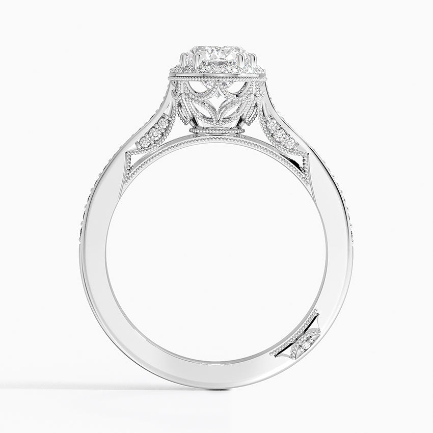 1.50 Oval Kesim Halo Tasarım Tektaş Laboratuvar Pırlanta Yüzük 18K - Tilara