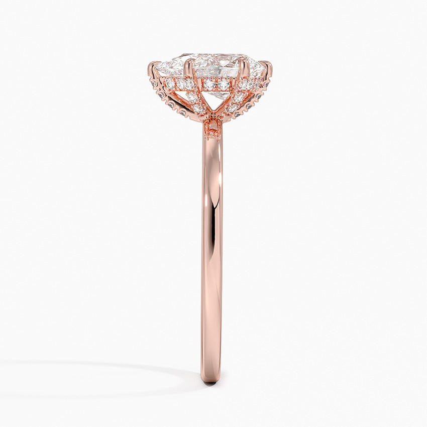 1.15 Karat Damla Kesim Hidden Halo Tasarım Tektaş Laboratuvar Pırlanta Yüzük - Gilora - Bold Diamonds