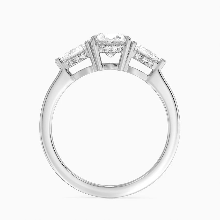 1.60 Carat Princess Halo Design Solitaire Lab Diamond Ring 18K - Florina