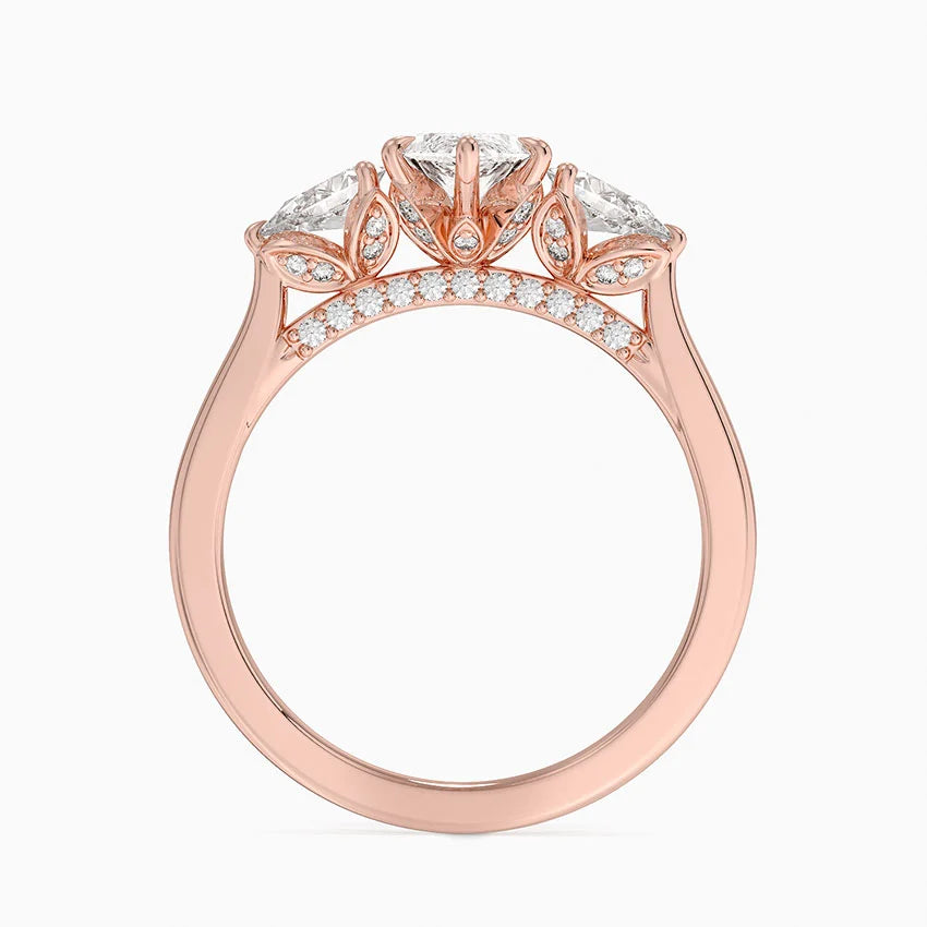 1.75 Karat Marquise Kesim Hidden Halo Tasarım Tektaş Laboratuvar Pırlanta Yüzük - Verona