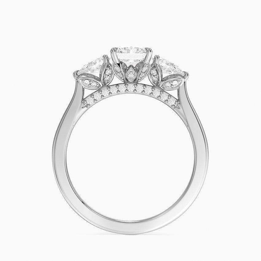 1.60 Carat Princess Halo Design Solitaire Lab Diamond Ring 18K - Florina
