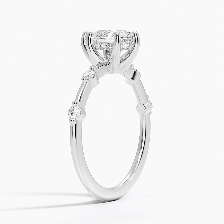1.20 Karat Damla Kesim Hidden Halo Tasarım Tektaş Laboratuvar Pırlanta Yüzük - Nice
