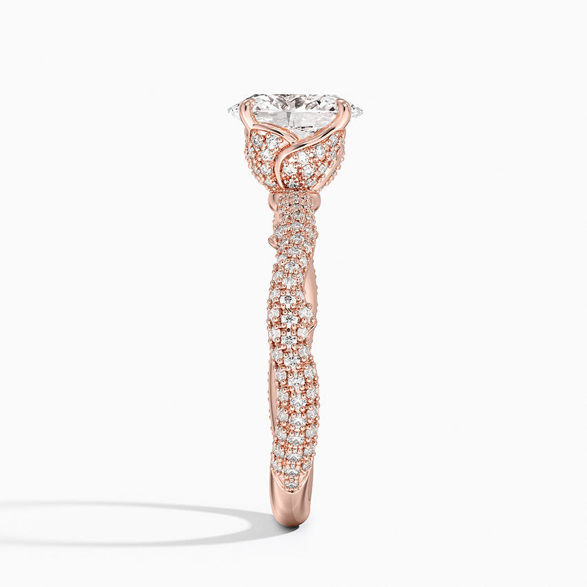1.75 Karat Oval Kesim Hidden Halo Tasarım Tektaş Laboratuvar Pırlanta Yüzük - Sorrento